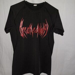 Breath Divinity Black/Red Urban Spiky Goth Graphic Compression Tee Men Size M